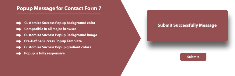 Popup Message Contact Form 7 Preview Wordpress Plugin - Rating, Reviews, Demo & Download