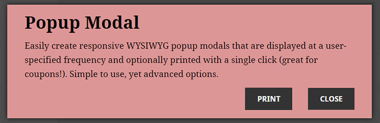 Popup Modal Preview Wordpress Plugin - Rating, Reviews, Demo & Download