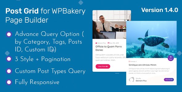 Post Grid – Addon WPBakery Page Builder (Formerly Visual Composer) Preview Wordpress Plugin - Rating, Reviews, Demo & Download