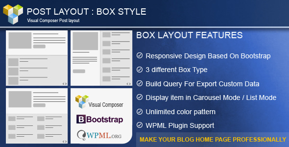 Post Layout : Box Style  For Visual Composer Preview Wordpress Plugin - Rating, Reviews, Demo & Download