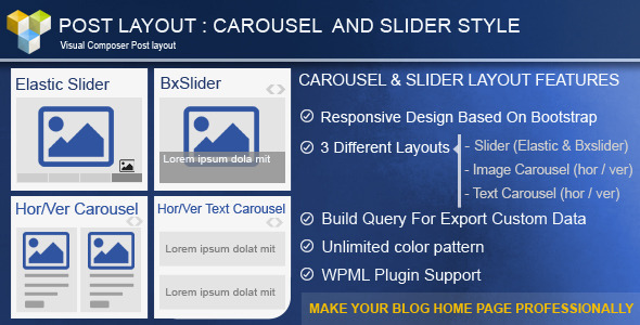 Post Layout: Carousel + Slider For Visual Composer Preview Wordpress Plugin - Rating, Reviews, Demo & Download