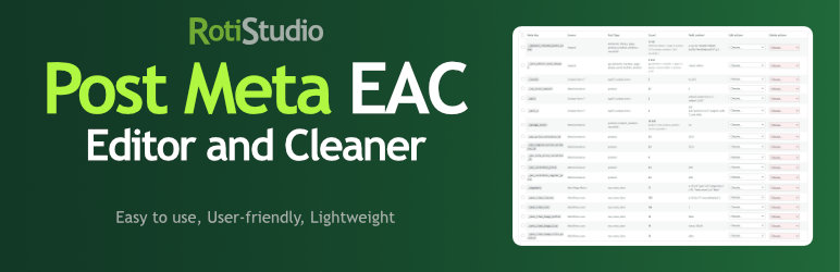 Post Meta Editor And Cleaner By RotiStudio Preview Wordpress Plugin - Rating, Reviews, Demo & Download