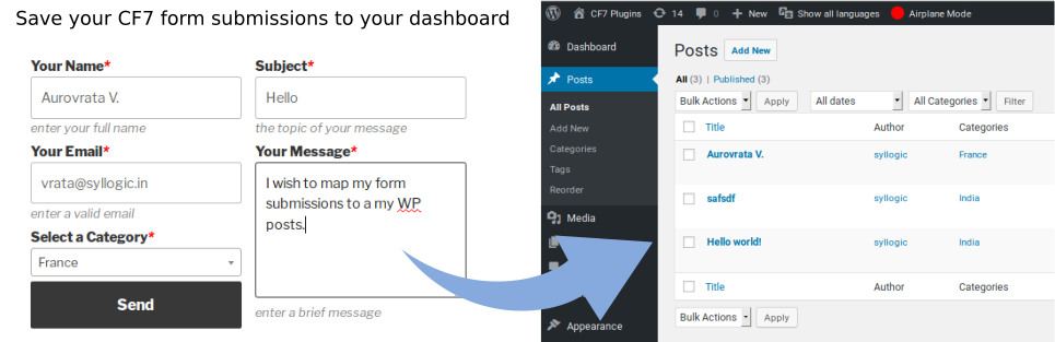 Post My CF7 Form Preview Wordpress Plugin - Rating, Reviews, Demo & Download