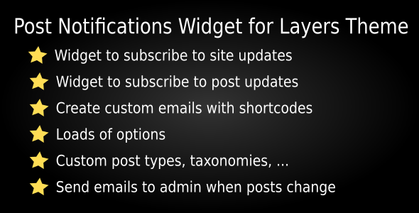 Post Notification Widgets For Layers Theme Preview Wordpress Plugin - Rating, Reviews, Demo & Download