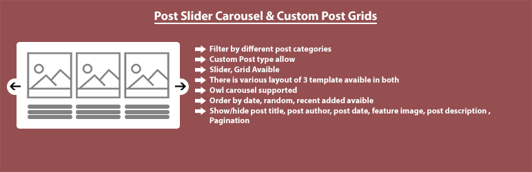 Post Slider Carousel & Custom Post Grids Preview Wordpress Plugin - Rating, Reviews, Demo & Download