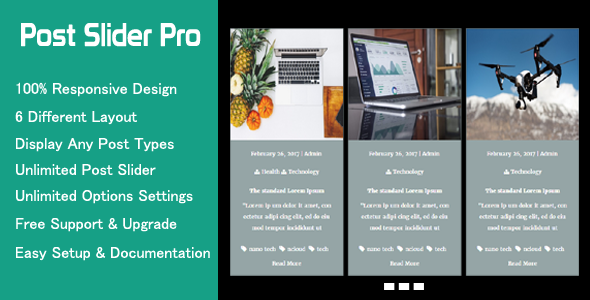 Post Slider Pro – Advanced WordPress Post Slider Preview - Rating, Reviews, Demo & Download