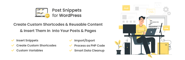 Post Snippets – Custom WordPress Code Snippets Customizer Preview - Rating, Reviews, Demo & Download
