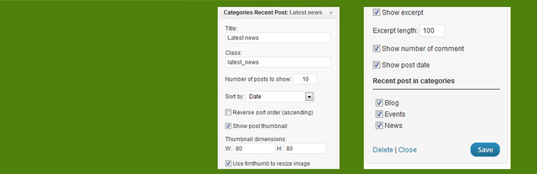 Posts In Checked Categories Preview Wordpress Plugin - Rating, Reviews, Demo & Download