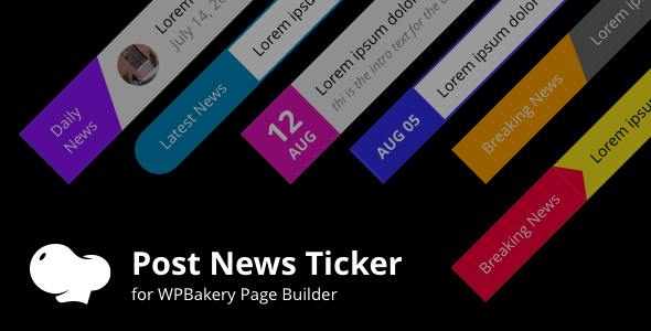 Posts News Tickers For WPBakery Page Builder Preview Wordpress Plugin - Rating, Reviews, Demo & Download