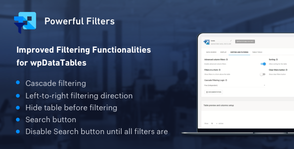 Powerful Filters For WpDataTables – Cascade Filter Plugin for Wordpress Tables Preview - Rating, Reviews, Demo & Download