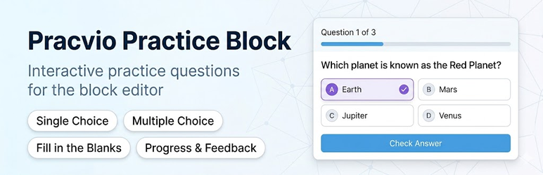 Pracvio Practice Block Preview Wordpress Plugin - Rating, Reviews, Demo & Download