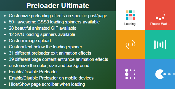 Preloader Ultimate – Wordpress Plugin Preview - Rating, Reviews, Demo & Download