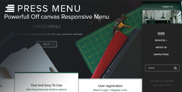 Press Menu – Responsive Off Canvas Menu Preview Wordpress Plugin - Rating, Reviews, Demo & Download