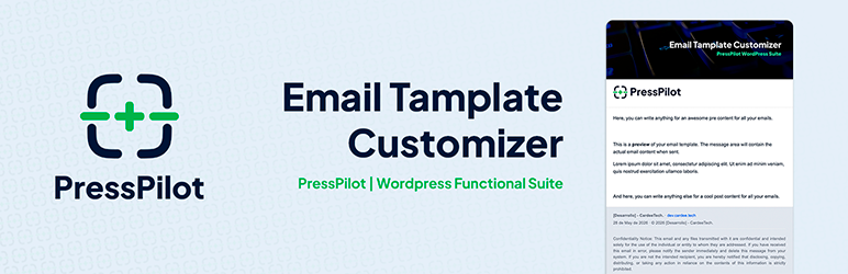 PressPilot Email Template Customizer Preview Wordpress Plugin - Rating, Reviews, Demo & Download
