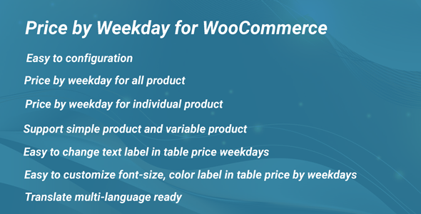 Price Product By Weekday For WooCommerce Preview Wordpress Plugin - Rating, Reviews, Demo & Download