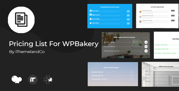 Pricing List For WPBakery Page Builder Preview Wordpress Plugin - Rating, Reviews, Demo & Download