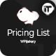 Pricing List For WPBakery Page Builder