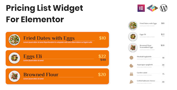 Pricing List Widget For Elementor Preview Wordpress Plugin - Rating, Reviews, Demo & Download