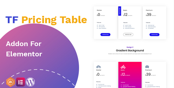 Pricing Table Addon – Widget For Elementor Preview Wordpress Plugin - Rating, Reviews, Demo & Download