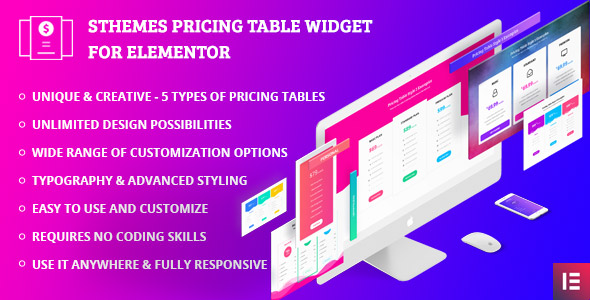 Pricing Table Widgets By SThemes For Elementor Page Builder Preview Wordpress Plugin - Rating, Reviews, Demo & Download