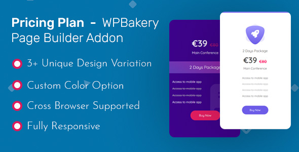 Pricing Table – WPBakery Page Builder Addon ( Formerly Visual Composer ) Preview Wordpress Plugin - Rating, Reviews, Demo & Download