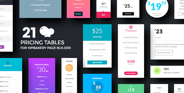 Pricing Tables For WPBakery Page Builder Preview Wordpress Plugin - Rating, Reviews, Demo & Download