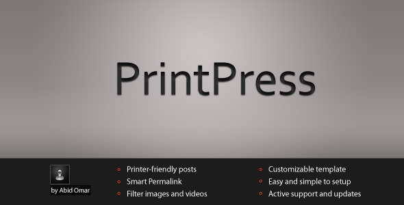 PrintPress – WordPress Print Plug-in Preview - Rating, Reviews, Demo & Download
