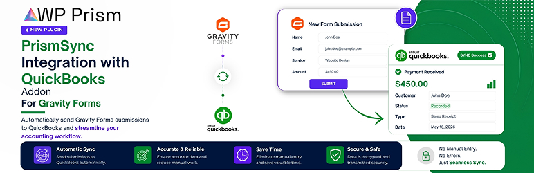 PrismSync Integration With QuickBooks For Gravity Forms Preview Wordpress Plugin - Rating, Reviews, Demo & Download