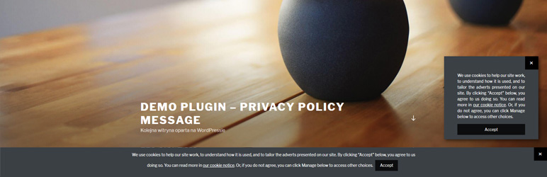 Privacy Policy Message Preview Wordpress Plugin - Rating, Reviews, Demo & Download