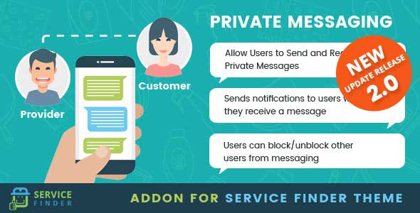 Private Messaging Add-on For Service Finder Theme Preview Wordpress Plugin - Rating, Reviews, Demo & Download