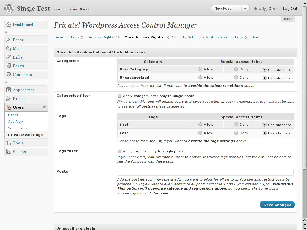 Private! Wordpress Access Control Manager Preview - Rating, Reviews, Demo & Download