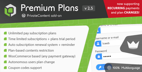 PrivateContent – Premium Plans Add-on Preview Wordpress Plugin - Rating, Reviews, Demo & Download