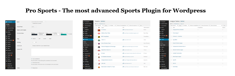 Pro Sports –  Advanced League Manager Preview Wordpress Plugin - Rating, Reviews, Demo & Download
