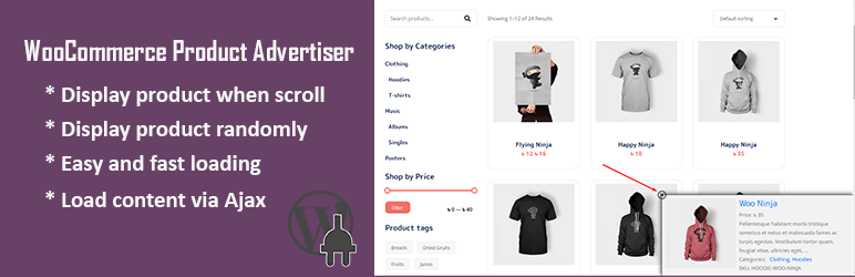 Product Advertiser For WooCommerce Preview Wordpress Plugin - Rating, Reviews, Demo & Download