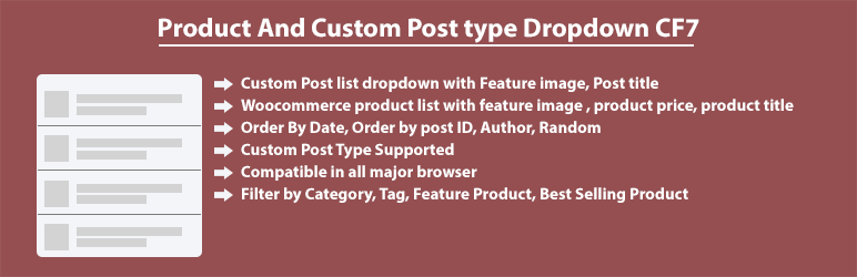 Product And Custom Post Type Dropdown CF7 Preview Wordpress Plugin - Rating, Reviews, Demo & Download