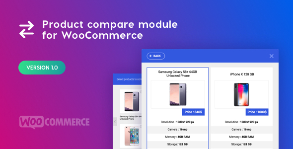 Product Compare Module For WooCommerce Preview Wordpress Plugin - Rating, Reviews, Demo & Download