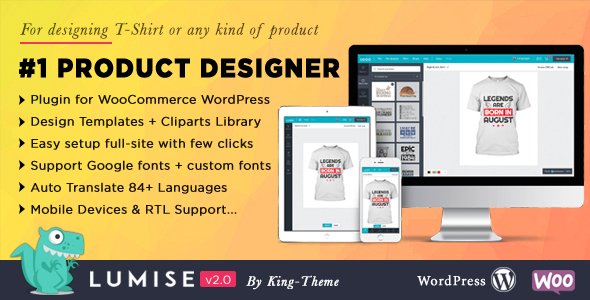 Product Designer For WooCommerce WordPress | Lumise Preview - Rating, Reviews, Demo & Download