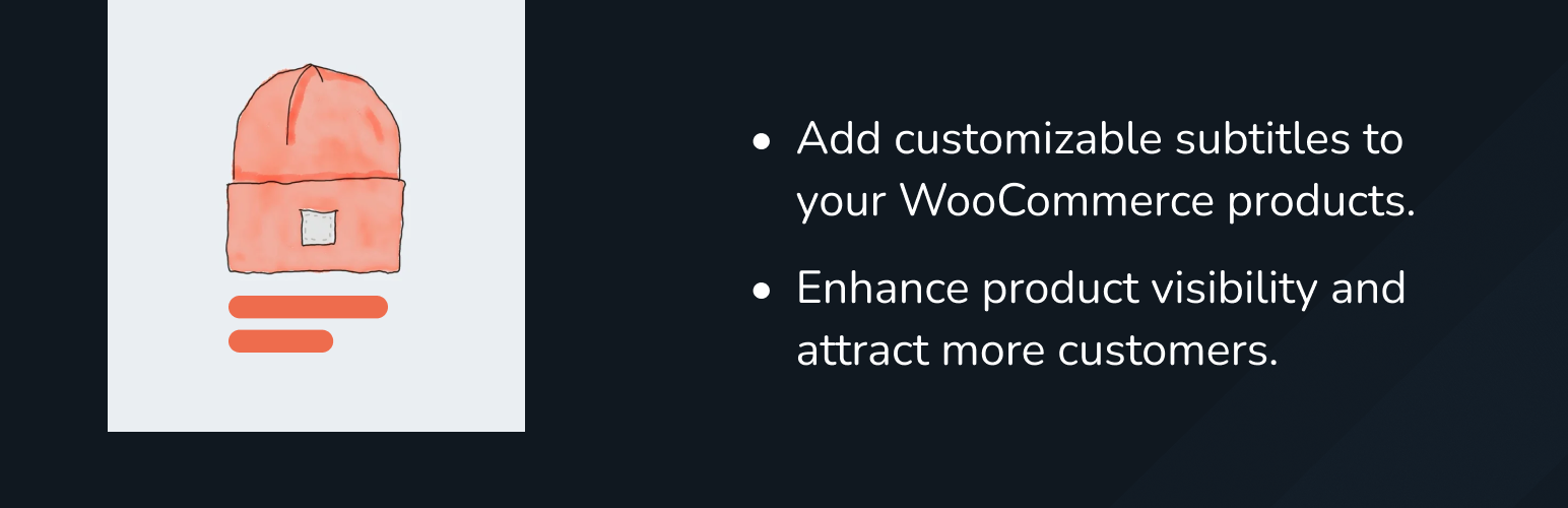 Product Subtitles For WooCommerce Preview Wordpress Plugin - Rating, Reviews, Demo & Download