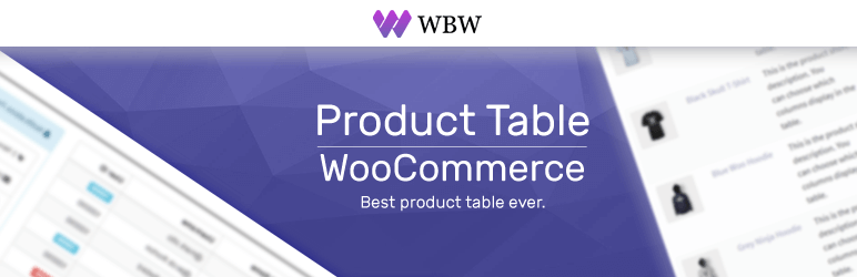 Product Table By WBW Preview Wordpress Plugin - Rating, Reviews, Demo & Download
