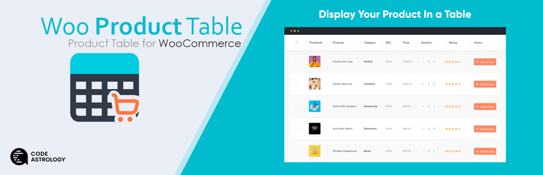 Product Table For WooCommerce By CodeAstrology (wooproducttable Wordpress Plugin - Rating, Reviews, Demo & Download