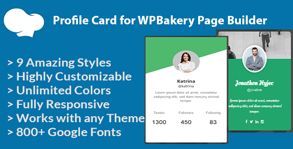 Profile Card For WPBakery Page Builder (formerly Visual Composer) Preview Wordpress Plugin - Rating, Reviews, Demo & Download