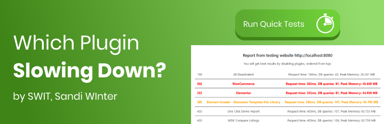 Profiler – What Slowing Down Your WP Preview Wordpress Plugin - Rating, Reviews, Demo & Download