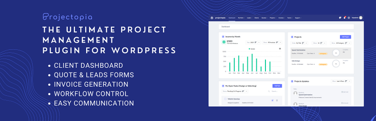 Projectopia – WordPress Project Management Plugin Preview - Rating, Reviews, Demo & Download