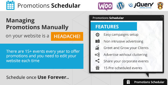 Promotions Scheduler – WordPress Plugin Preview - Rating, Reviews, Demo & Download