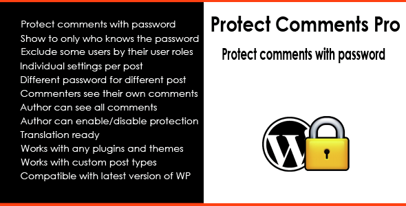 Protect Comments Pro – Protect Comments With Password Preview Wordpress Plugin - Rating, Reviews, Demo & Download