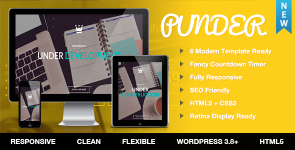 Punder – WordPress Maintain And Coming Soon Plugin Preview - Rating, Reviews, Demo & Download