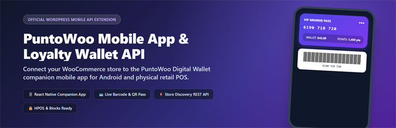 PuntoWoo Mobile App & Loyalty Wallet API Preview Wordpress Plugin - Rating, Reviews, Demo & Download