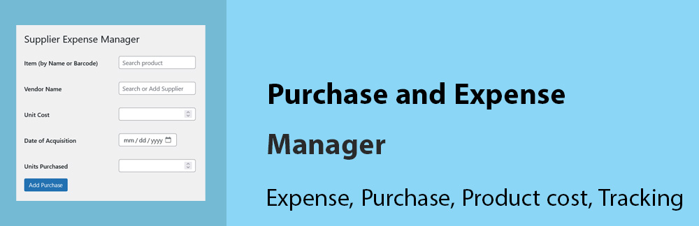 Purchase And Expense Manager Preview Wordpress Plugin - Rating, Reviews, Demo & Download