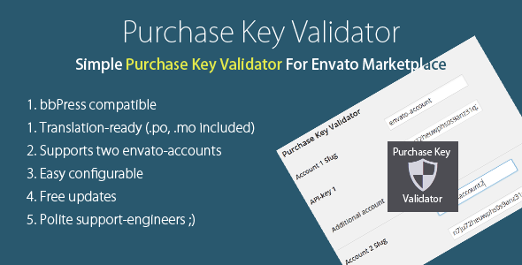 Purchase Verifier For Envato Marketplace Preview Wordpress Plugin - Rating, Reviews, Demo & Download
