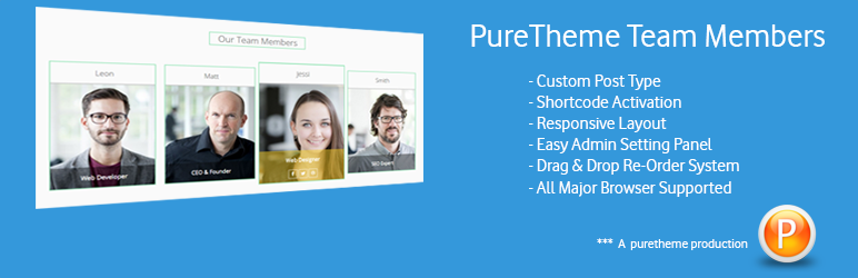 PureTheme Team Members Preview Wordpress Plugin - Rating, Reviews, Demo & Download